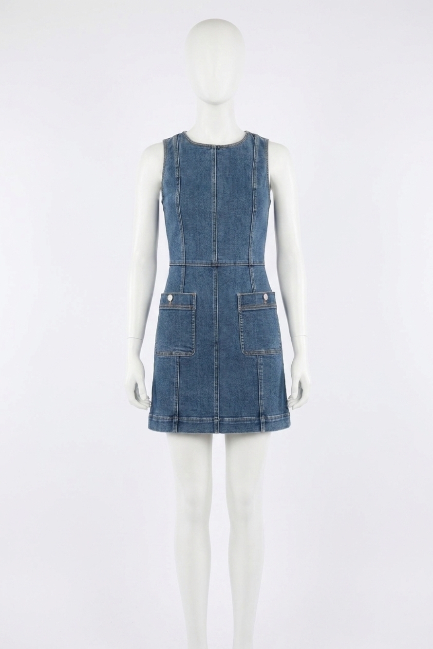 NEW VERONICA BEARD zaire denim mini dress in bandit